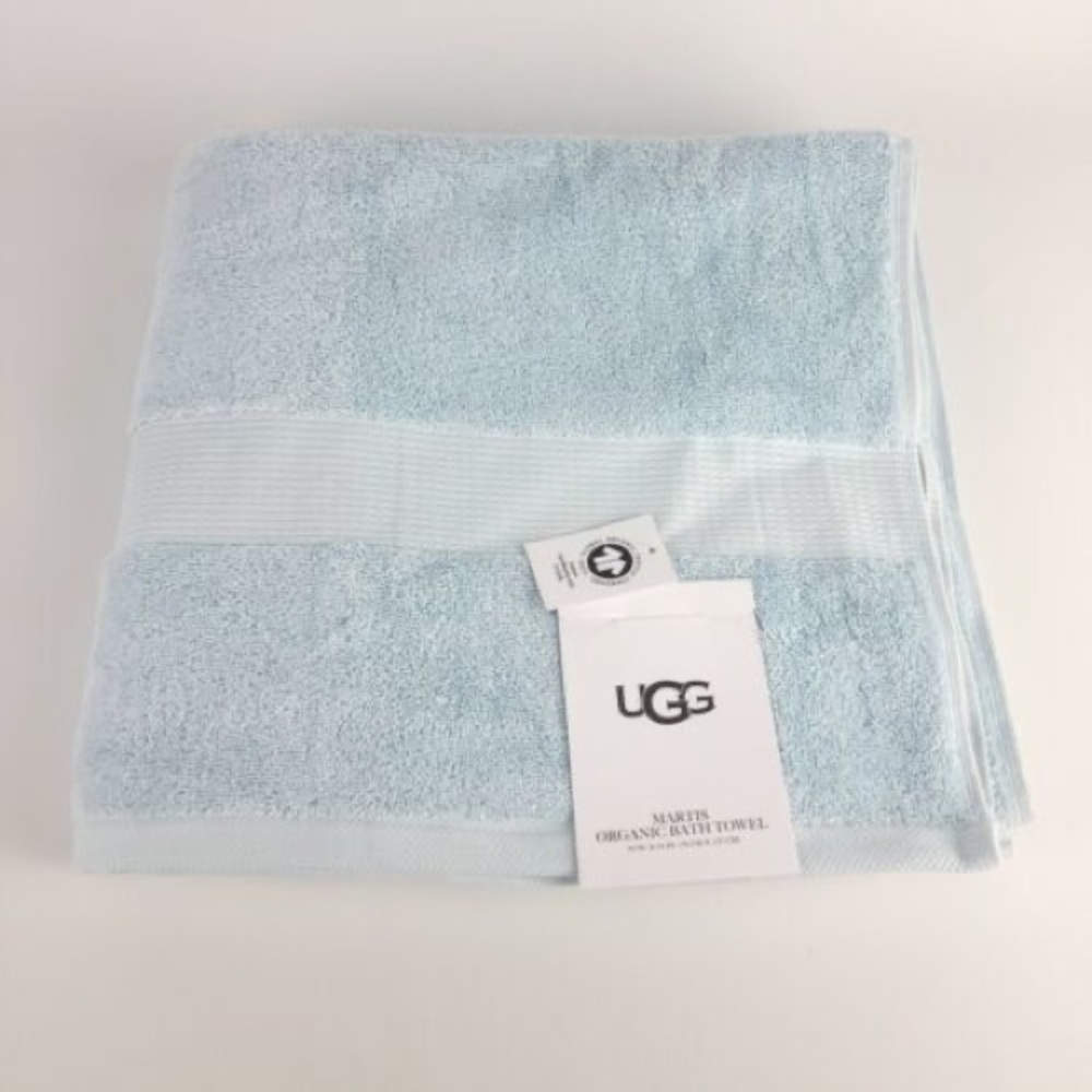 UGG ORGANIC Martis Bath Towel 100% Organic Cotton 30 x 54"- Reef Blue New
